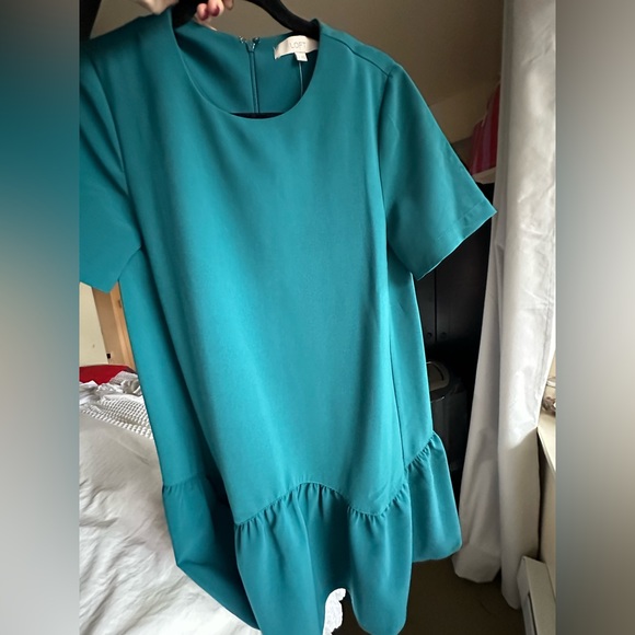 Loft Ruffle Shift Dress - Size Small - Picture 4 of 11